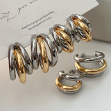 Two-tone fan earrings