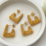 Scrub square earrings