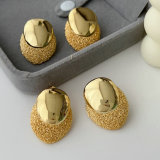 Nubuck oval earrings