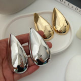 Chunky metal water drop earrings