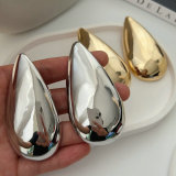 Chunky metal water drop earrings