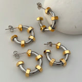 Two-tone screw earrings