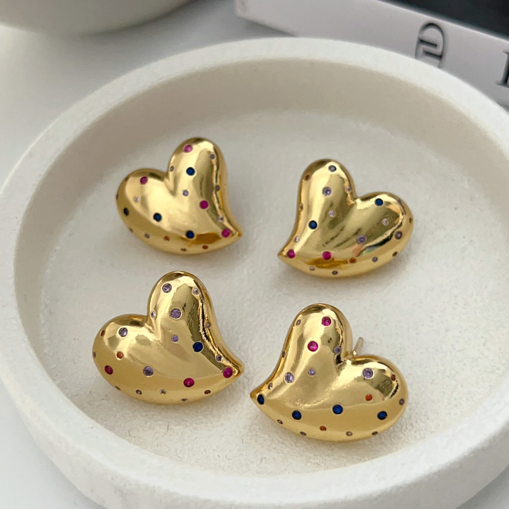 Colorful hearte earrings