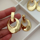 Metal oval shape earrings