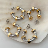 Two-tone screw earrings