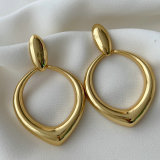 Chunky hollow water drop earrings