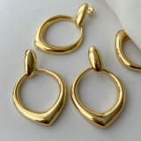 Chunky hollow water drop earrings