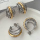 Two-tone fan earrings