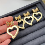 Metal bow earrings