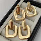 Metal square earrings