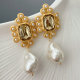Glass pearl earrings