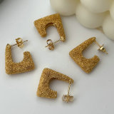 Scrub square earrings