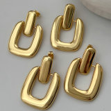 Metal square earrings