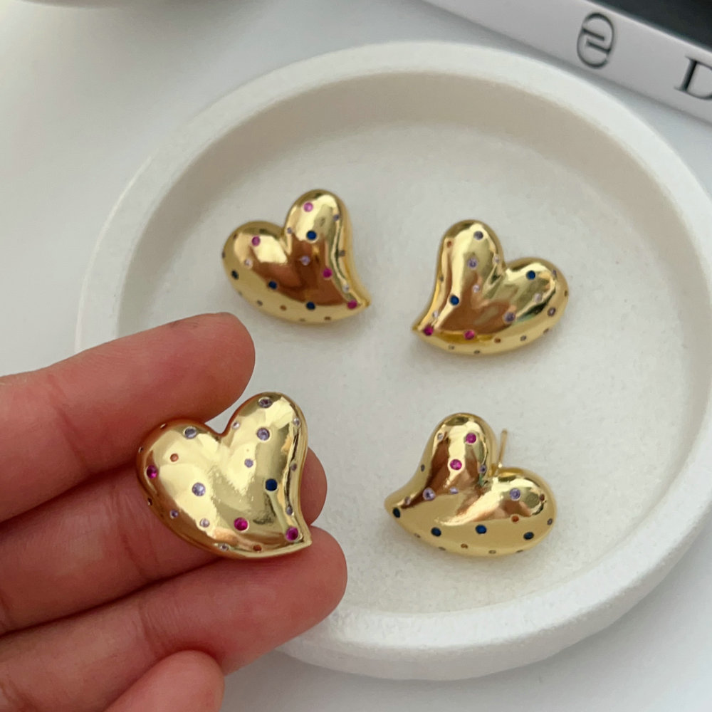 Colorful hearte earrings
