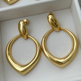 Chunky hollow water drop earrings