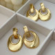 Metal oval shape earrings