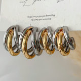 Two-tone fan earrings