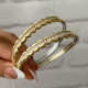 Two tone pave bangle