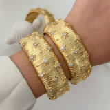 Pave chunky metal star cuff