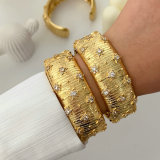 Pave chunky metal star cuff