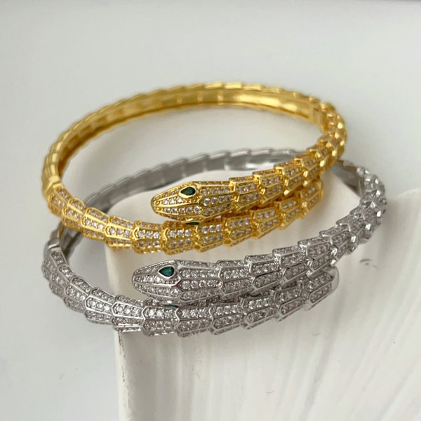 Pave zircon snake bangle