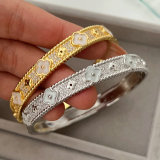 Pave clover bangle