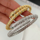 Pave zircon snake bangle