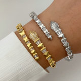 Pave zircon snake cuff