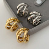 Metal fan earrings