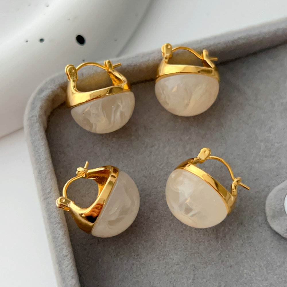 White acrylic earrings