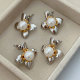 Pearl flower earrings