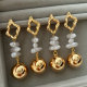Ball glass pearl earrings