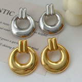 Metal round charm earrings