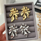 Metal leaf earrings