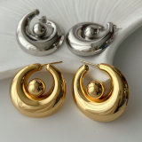 Chunky metal circle earrings