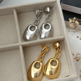 Metal chunky round charm earrings