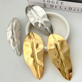 Metal chunky leaf earrings