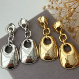 Metal chunky round charm earrings
