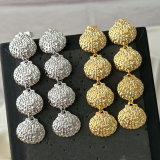 Metal shell long earrings