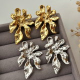 Metal leaf earrings