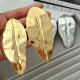 Metal chunky leaf earrings
