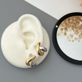 Metal cross bicolor earrings