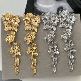 Chunky flower long earrings