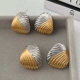 Bicolor sqaure earrings