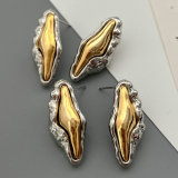 Bicolor bar long earrings