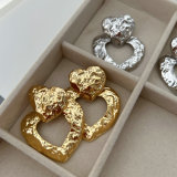 Metal chunky heart earrings