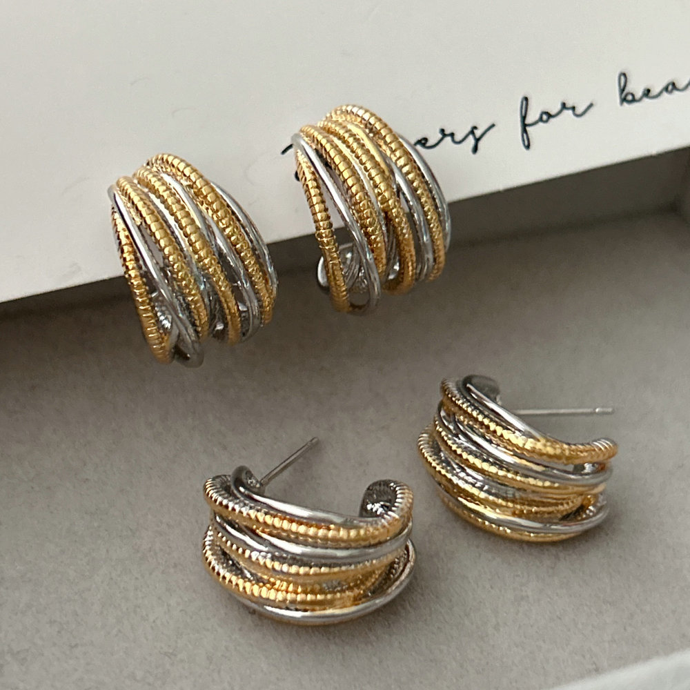 Bicolor twist earrings
