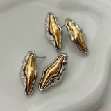 Bicolor bar long earrings