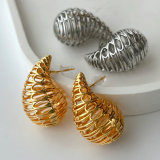 Metal chunky teardrop earrings