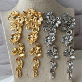 Chunky flower long earrings